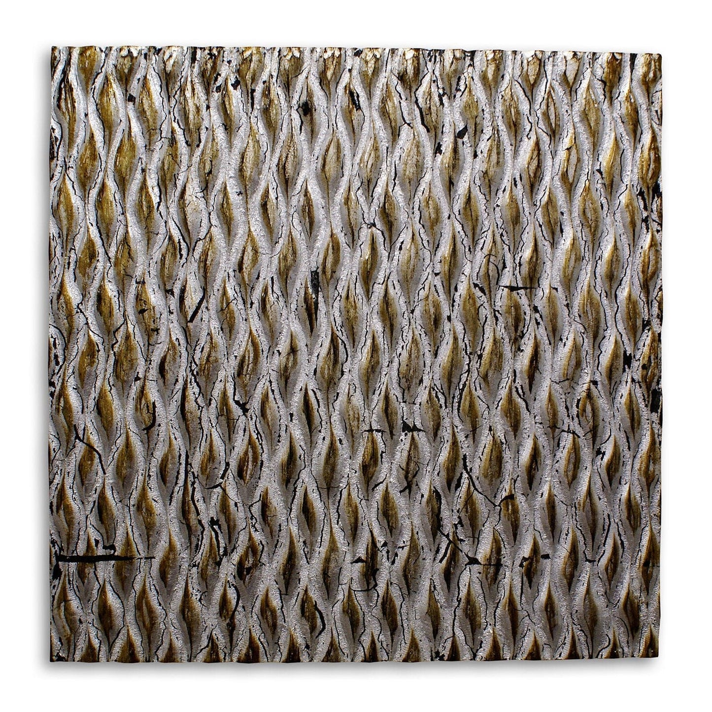 24" X 24" X 1" Raw Wood Look Silver Finish Square Wall Art Medium - Homeroots - Flyclothing LLC