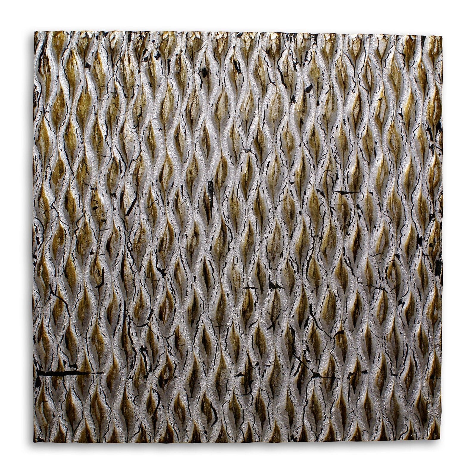 24" X 24" X 1" Raw Wood Look Silver Finish Square Wall Art Medium - Homeroots - Flyclothing LLC