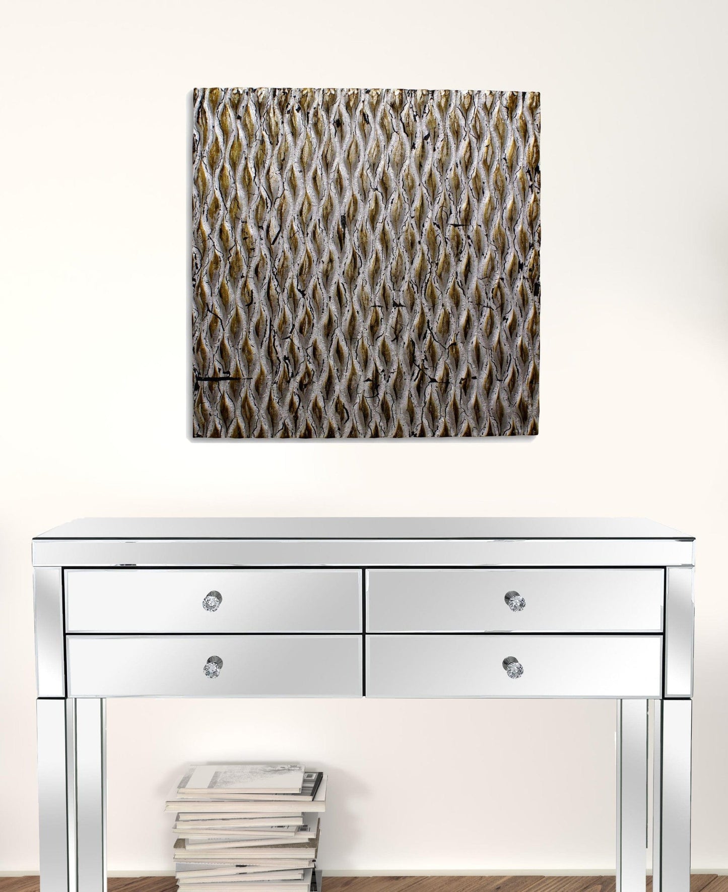 24" X 24" X 1" Raw Wood Look Silver Finish Square Wall Art Medium - Homeroots - Flyclothing LLC