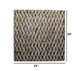 24" X 24" X 1" Raw Wood Look Silver Finish Square Wall Art Medium - Homeroots - Flyclothing LLC