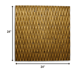 1 x 24 x 24 Gold Metallic Ridge - Wall Art Wood Wall Art - Homeroots - Flyclothing LLC
