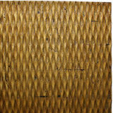 1 x 24 x 24 Gold Metallic Ridge - Wall Art Wood Wall Art - Homeroots