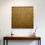 1 x 24 x 24 Gold Metallic Ridge - Wall Art Wood Wall Art - Homeroots
