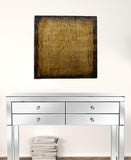 24" X 24" X 1" Raw Wood Look Gold Finish Square Wall Art Medium - Homeroots