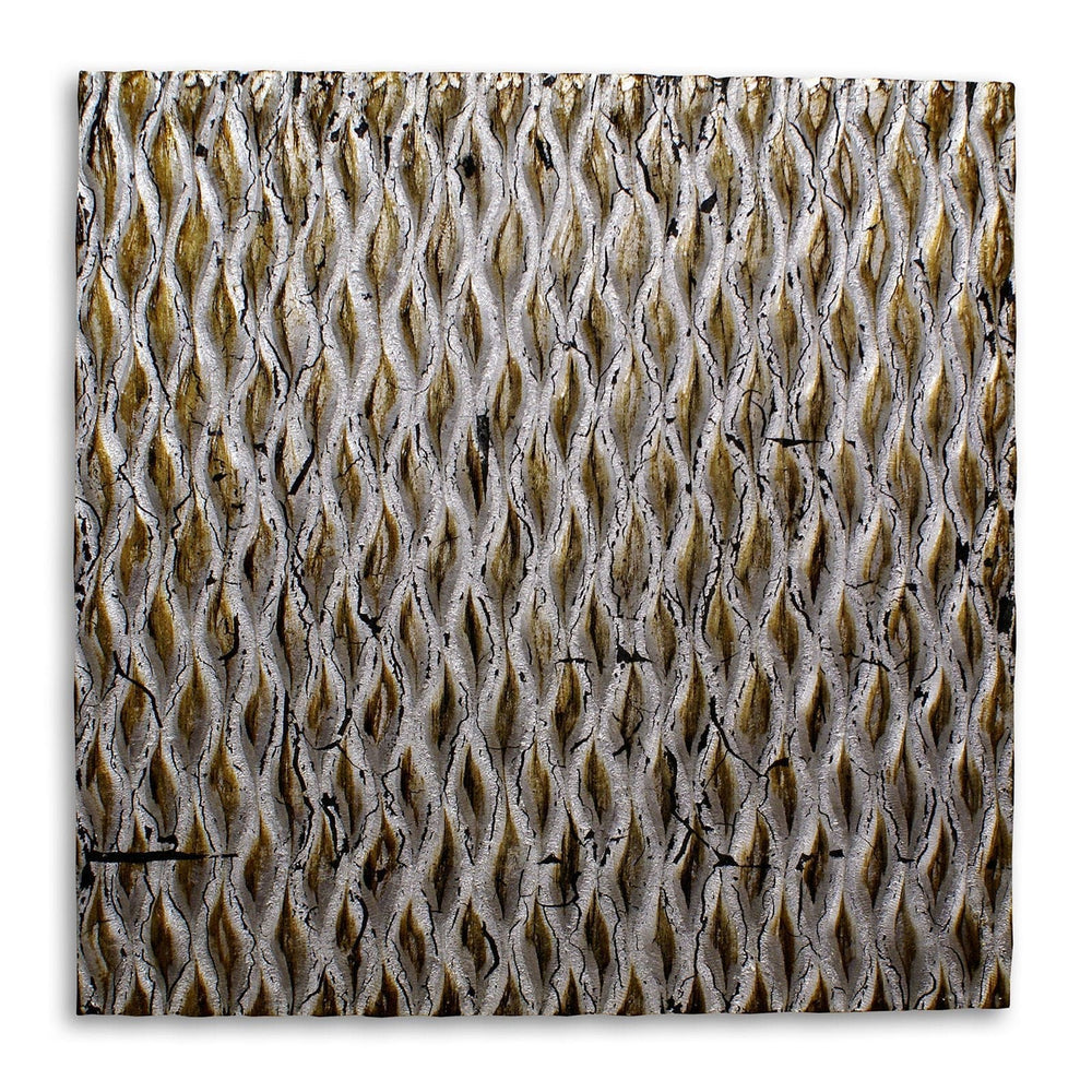 36" X 36" X 1" Raw Wood Look Silver Finish Square Wall Art - Homeroots