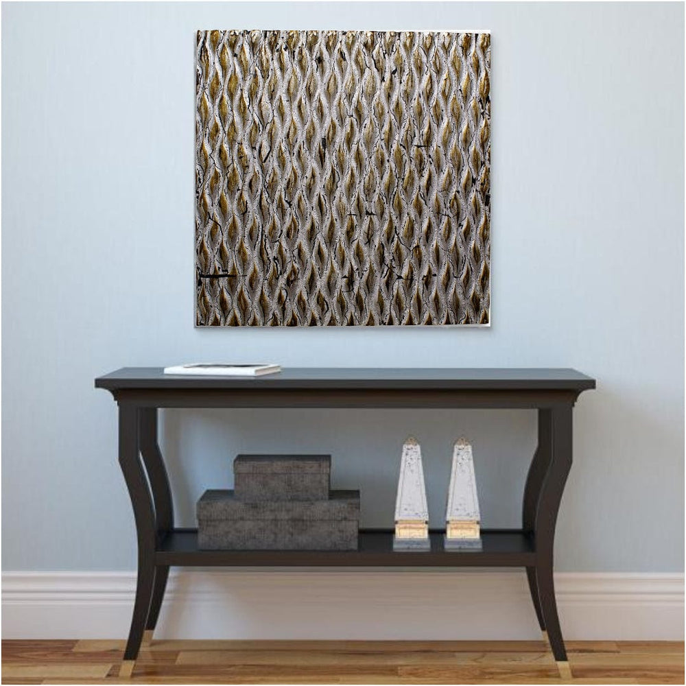 36" X 36" X 1" Raw Wood Look Silver Finish Square Wall Art - Homeroots - Flyclothing LLC