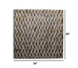 36" X 36" X 1" Raw Wood Look Silver Finish Square Wall Art - Homeroots - Flyclothing LLC