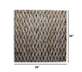 36" X 36" X 1" Raw Wood Look Silver Finish Square Wall Art - Homeroots - Flyclothing LLC