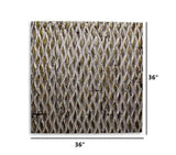 36" X 36" X 1" Raw Wood Look Silver Finish Square Wall Art - Homeroots - Flyclothing LLC