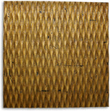 36" X 36" X 1" Raw Wood Look Gold Finish Square Wall Art - Homeroots - Flyclothing LLC