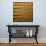 36" X 36" X 1" Raw Wood Look Gold Finish Square Wall Art - Homeroots