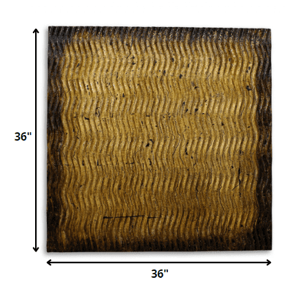 Bronze Metallic Ridge Wood Wall Art - Homeroots - Flyclothing LLC