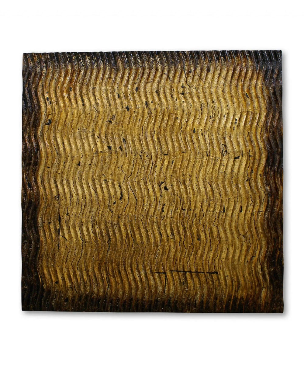 Bronze Metallic Ridge Wood Wall Art - Homeroots - Flyclothing LLC