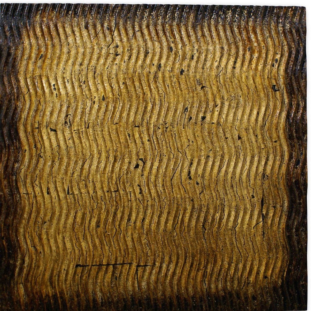 Bronze Metallic Ridge Wood Wall Art - Homeroots - Flyclothing LLC