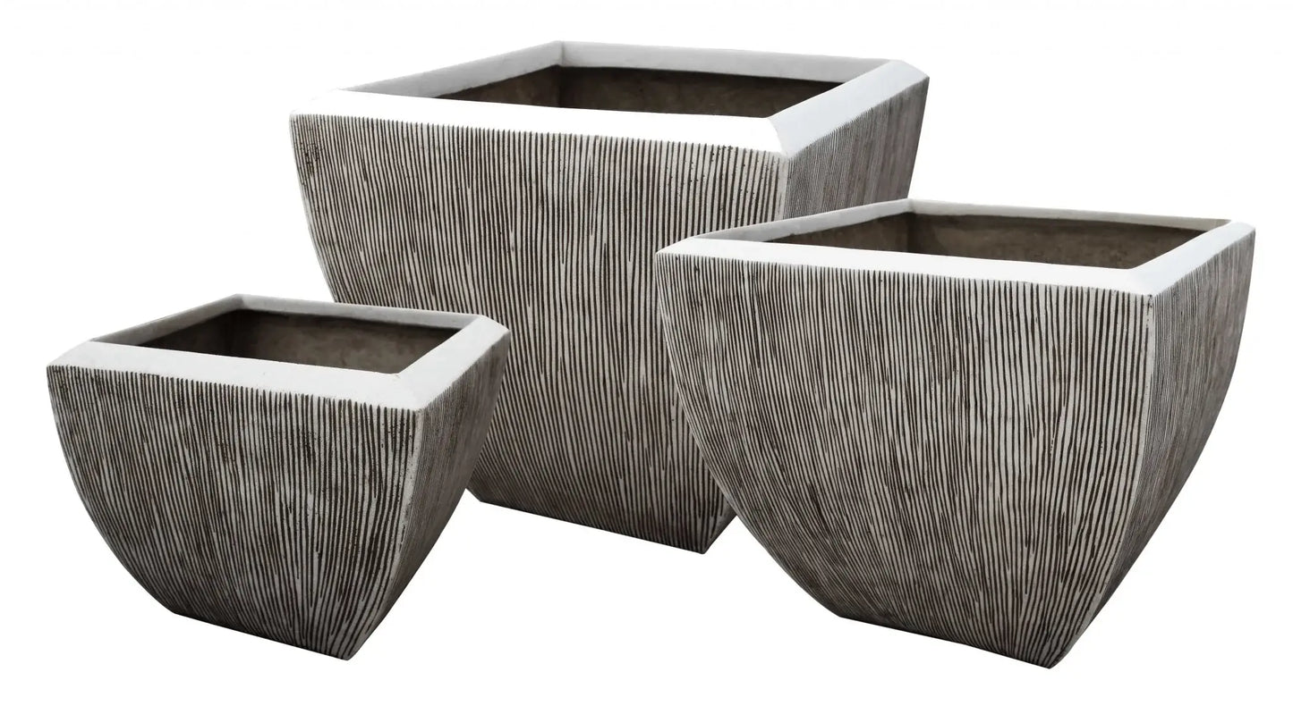 Large Distressed And Ribbed Flower Pot Planter - Homeroots - Flyclothing LLC