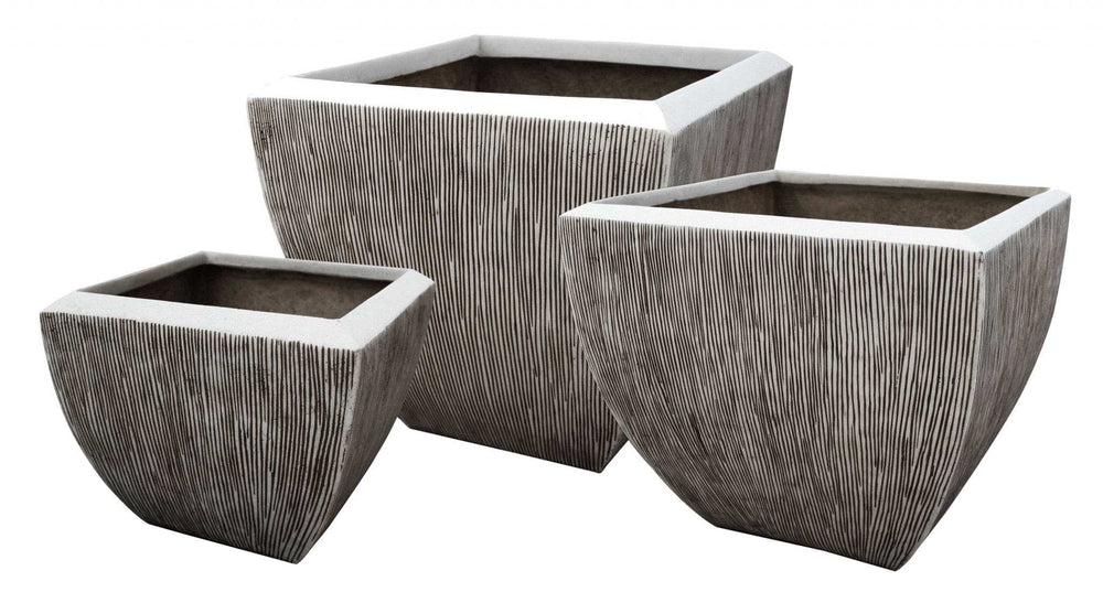 Large Distressed And Ribbed Flower Pot Planter - Homeroots - Flyclothing LLC