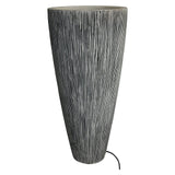 1 X 18 X 39 Gray Sandstone Ribbed Long Conical  Planter With Light - Homeroots