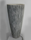 1 X 18 X 39 Gray Sandstone Ribbed Long Conical  Planter With Light - Homeroots