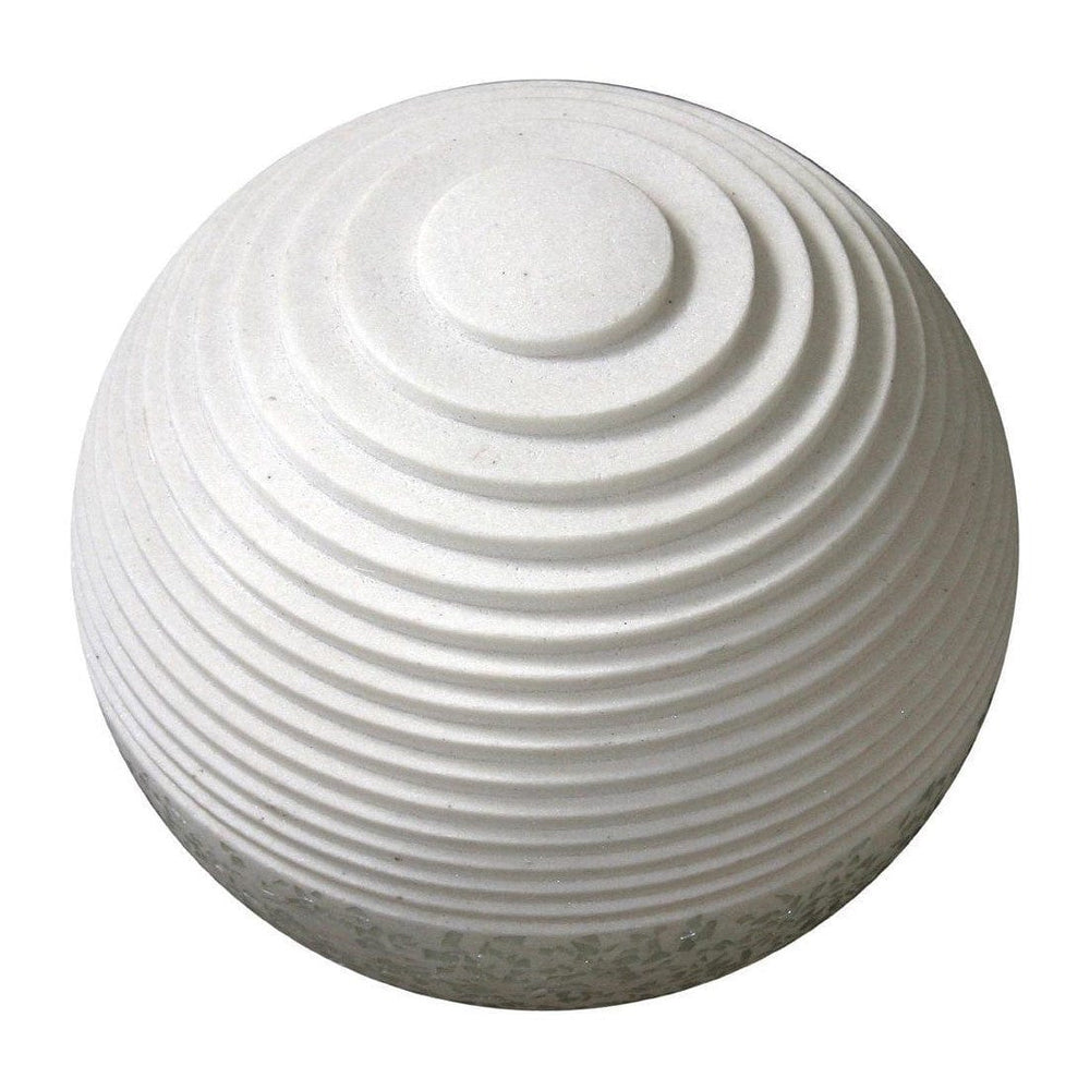 1 X 14 X 12 White Round With Lines And Light - Outdoor Ball - Homeroots