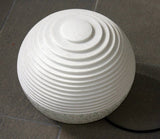 1 X 14 X 12 White Round With Lines And Light - Outdoor Ball - Homeroots