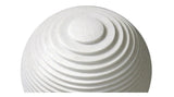1 X 14 X 12 White Round With Lines And Light - Outdoor Ball - Homeroots
