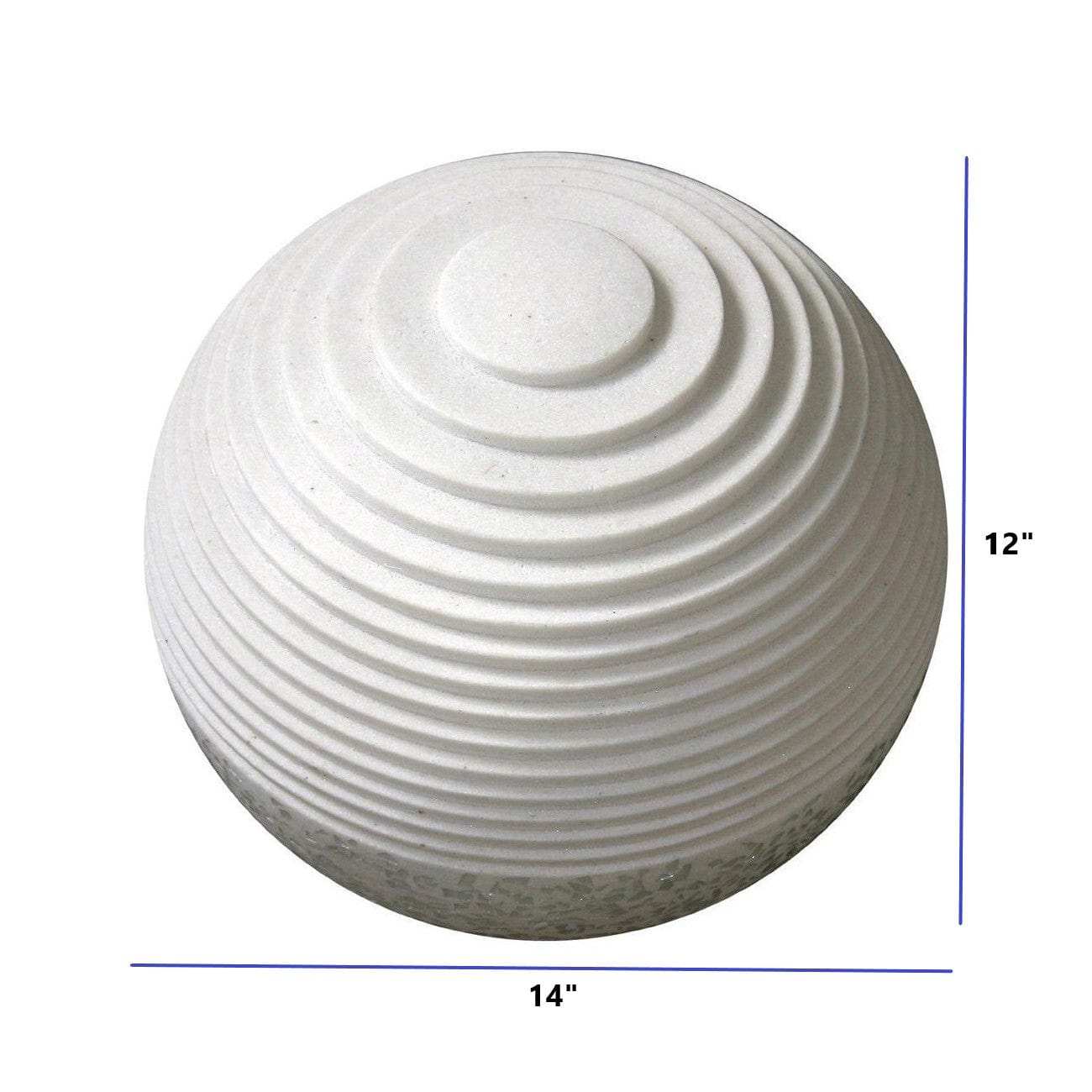 1 X 14 X 12 White Round With Lines And Light - Outdoor Ball - Homeroots - Flyclothing LLC