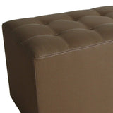 15" Tan Upholstered Faux Leather Bench - Homeroots