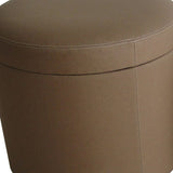 1" Tan Faux Leather Round Storage - Homeroots - Flyclothing LLC