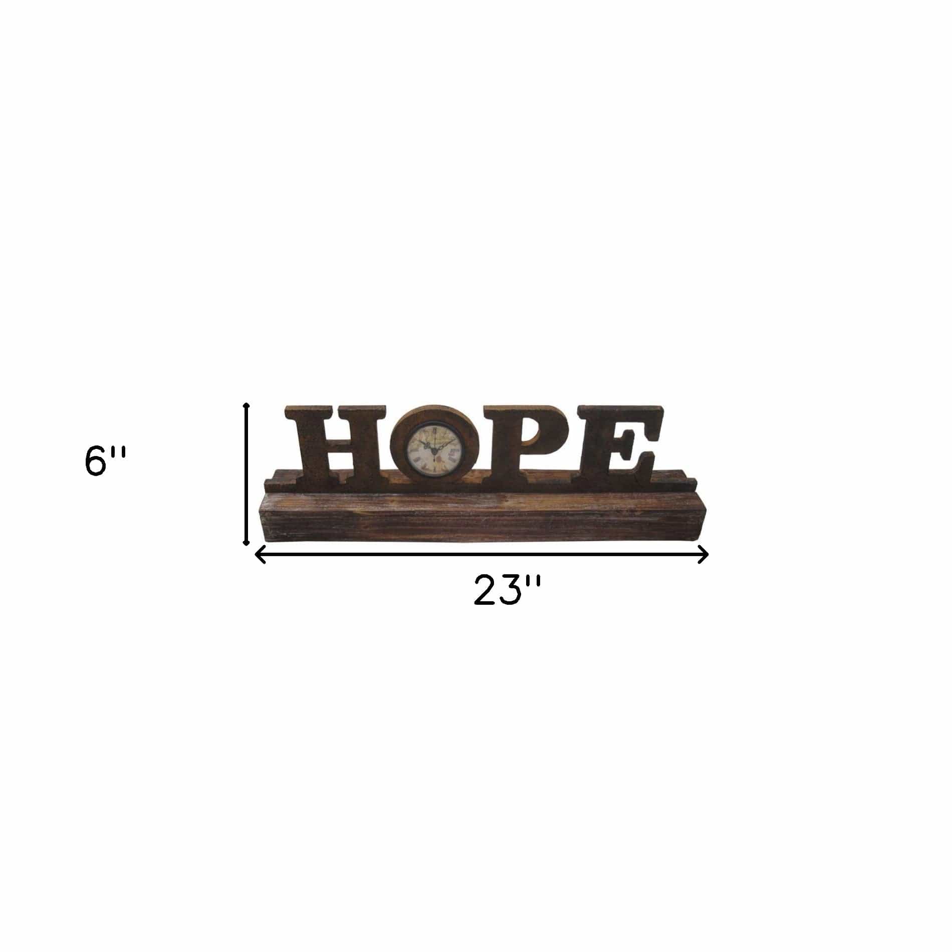 6" X 23" X 3" Brown Wood Decor Clock - Homeroots - Flyclothing LLC