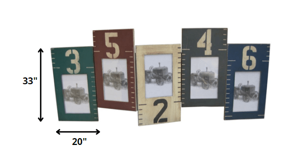 1" X 33" X 20" Multi Color Wooden  Photo Frame - Homeroots