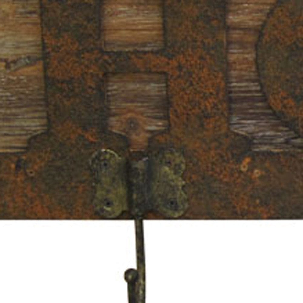 20" X 23" X 5" Brown Wooden Plaque - Homeroots - Flyclothing LLC