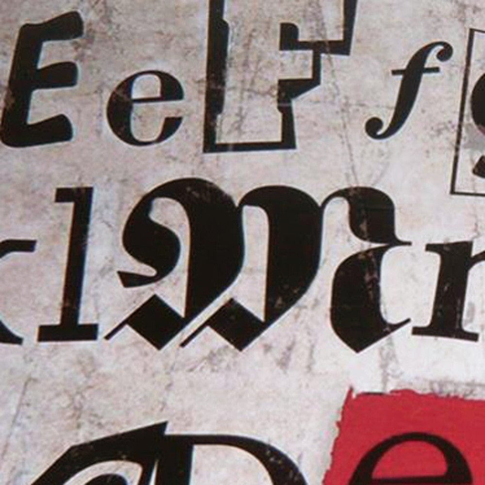 20" White Black Gold and Red Metal Abstract Serving Tray - Homeroots - Flyclothing LLC