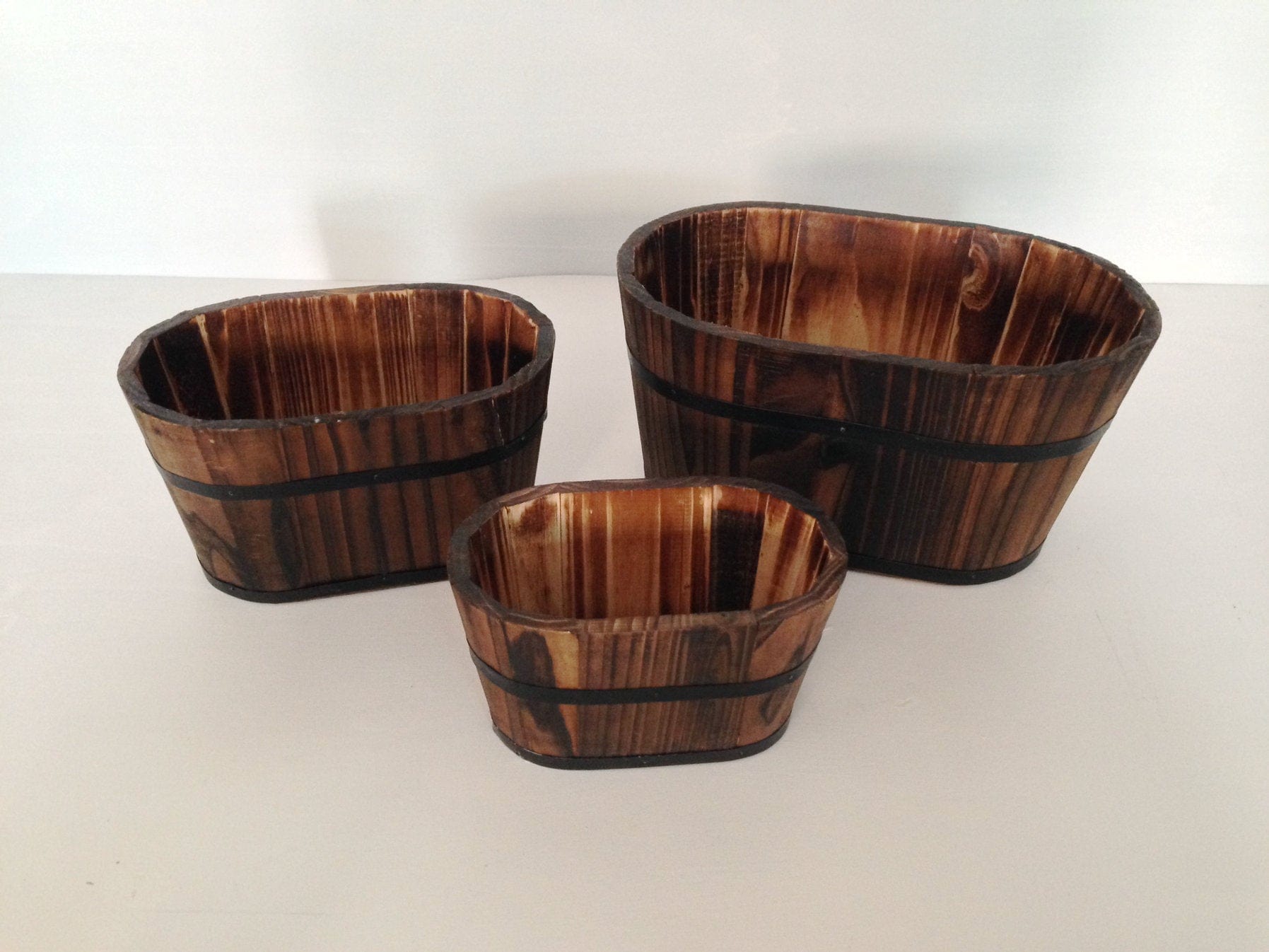 1" X 10" X 7" Brown, Wood Garden Planter - 3 Piece - Homeroots - Flyclothing LLC
