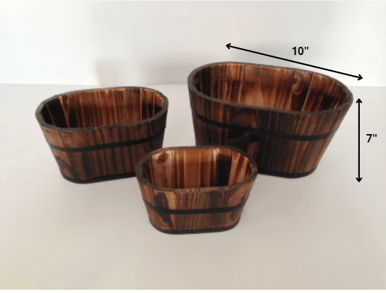 1" X 10" X 7" Brown, Wood Garden Planter - 3 Piece - Homeroots - Flyclothing LLC