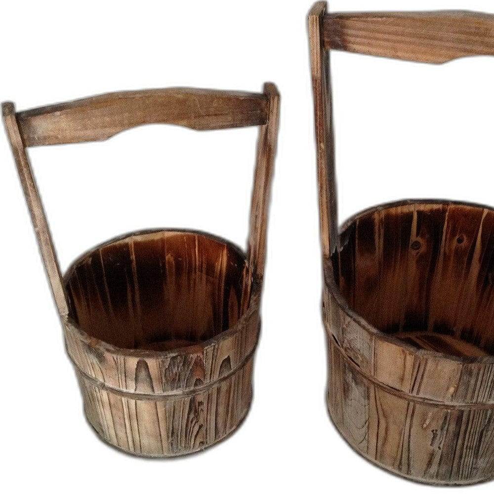 10 X 10" Brown, Wood Garden Planter - 2 Piece - Homeroots - Flyclothing LLC
