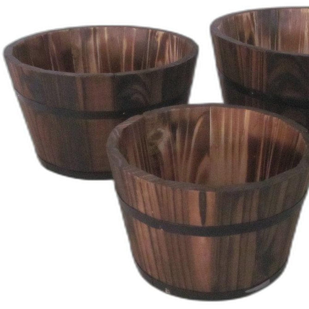 1" X 10" X 1" Brown, Wood Garden Planter - 3 Piece - Homeroots - Flyclothing LLC