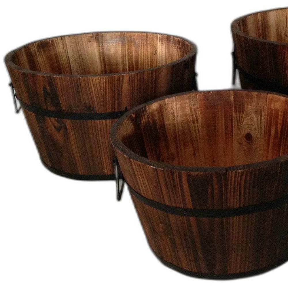 1 X 15 X 1 Brown Wood Garden Planter 3 Piece - Homeroots - Flyclothing LLC