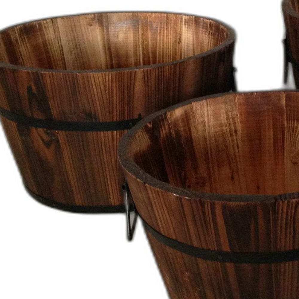 1 X 15 X 1 Brown Wood Garden Planter 3 Piece - Homeroots - Flyclothing LLC