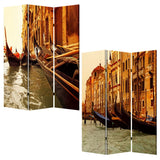 48" X 72" Multi Color Wood Canvas Venice  Screen - Homeroots