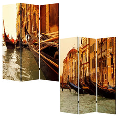 48" X 72" Multi Color Wood Canvas Venice  Screen - Homeroots