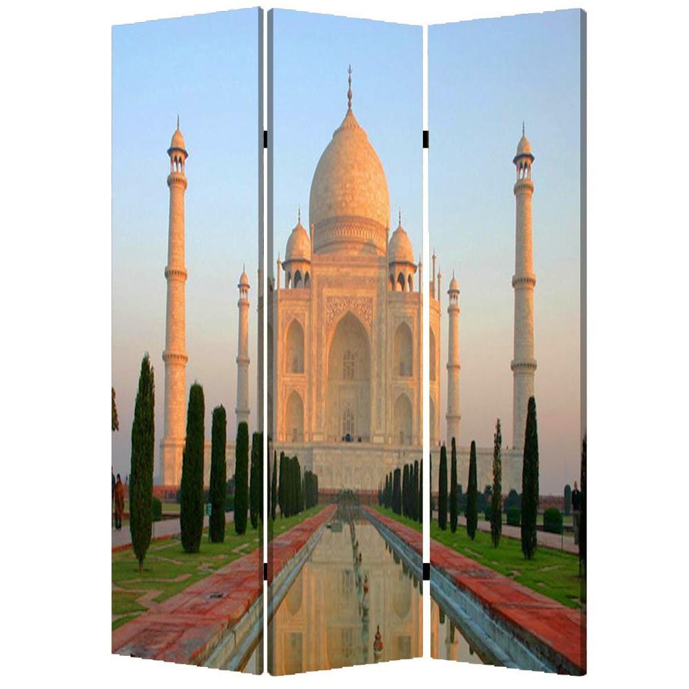 48" X 72" Multi Color Wood Canvas Taj Mahal Screen - Homeroots - Flyclothing LLC