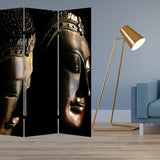 48" X 72" Multi Color Wood Canvas Budda Screen - Homeroots - Flyclothing LLC