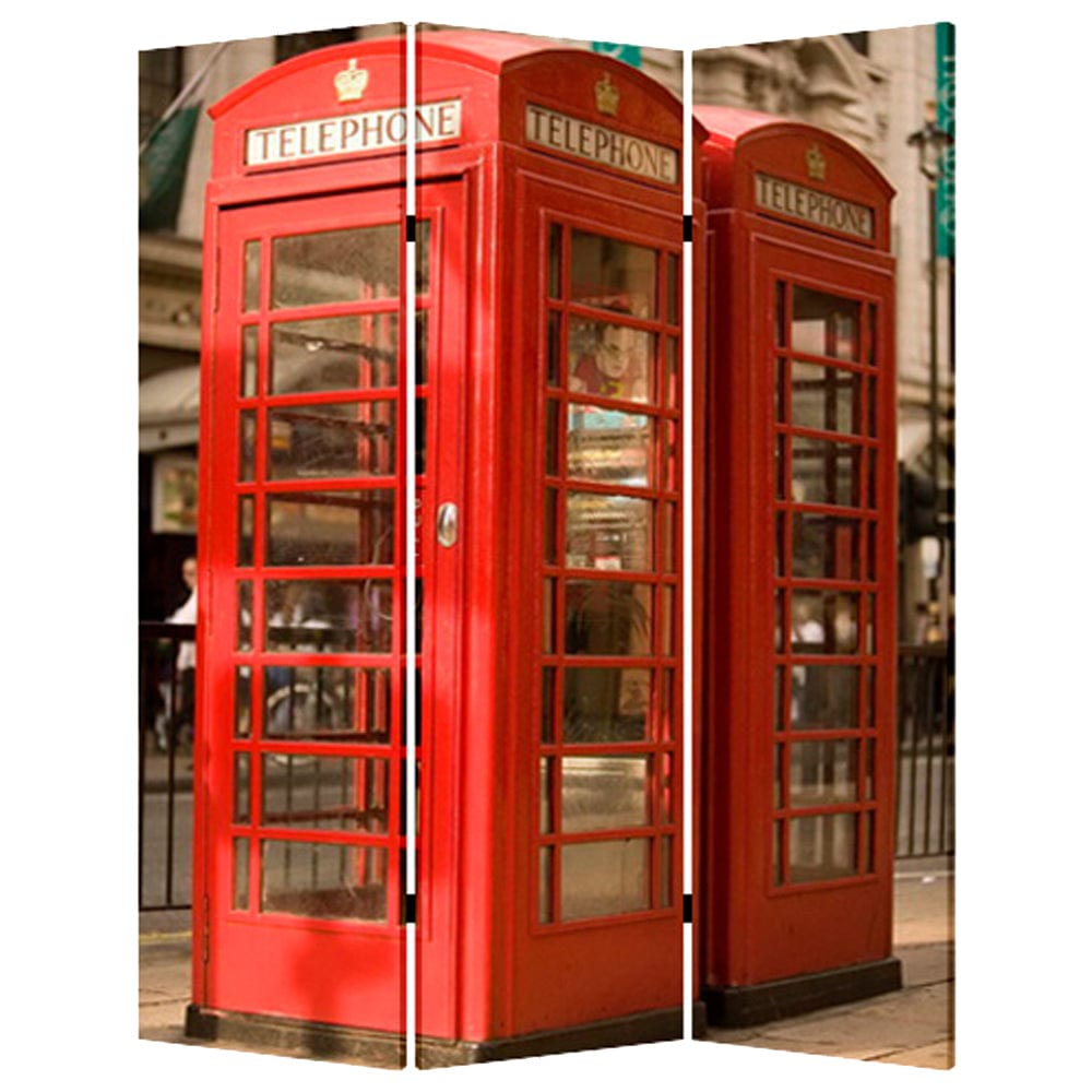 48" X 72" Multi Color Wood Canvas London Screen - Homeroots - Flyclothing LLC