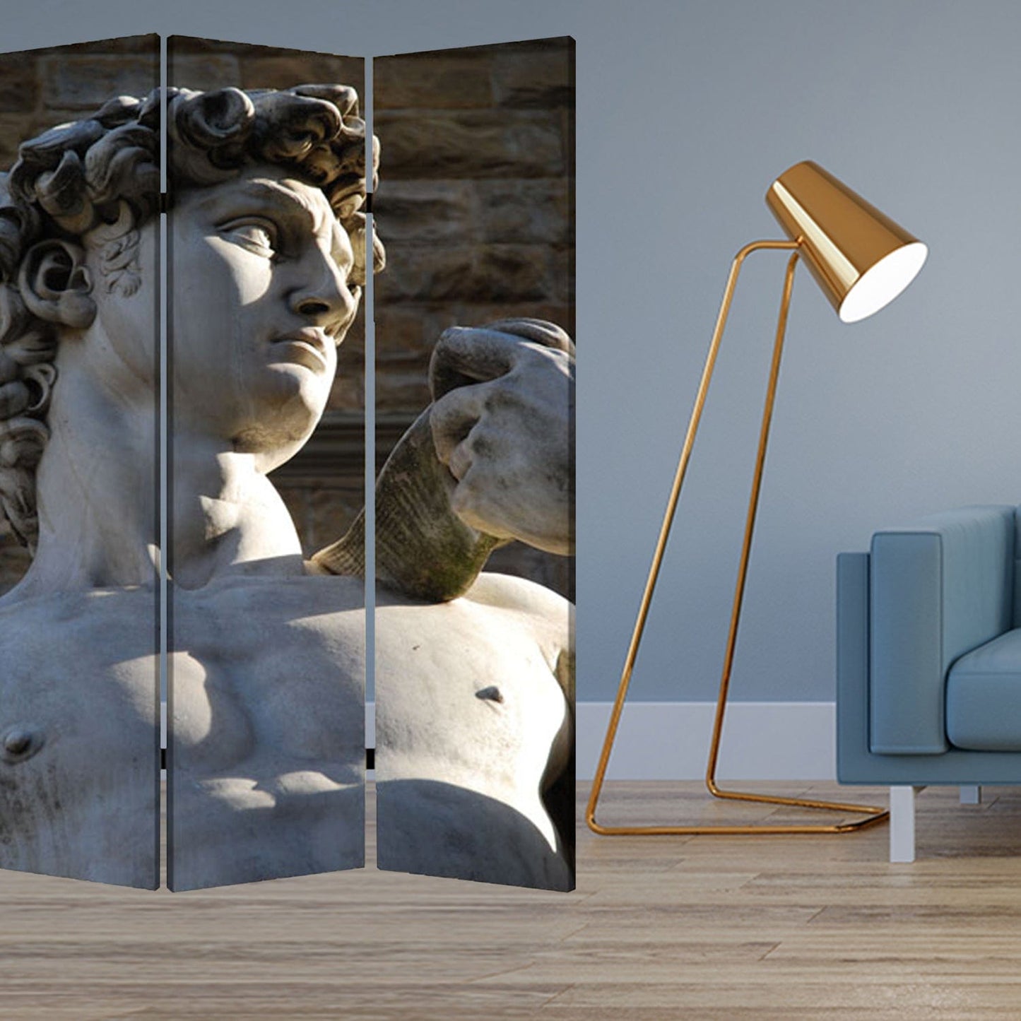 48" X 72" Multi Color Wood Canvas Rome Screen - Homeroots - Flyclothing LLC