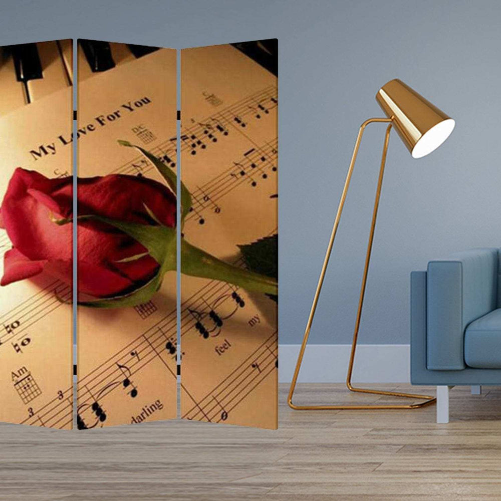 48 X 72 Multi Color Wood Canvas Music Screen - Homeroots - Flyclothing LLC
