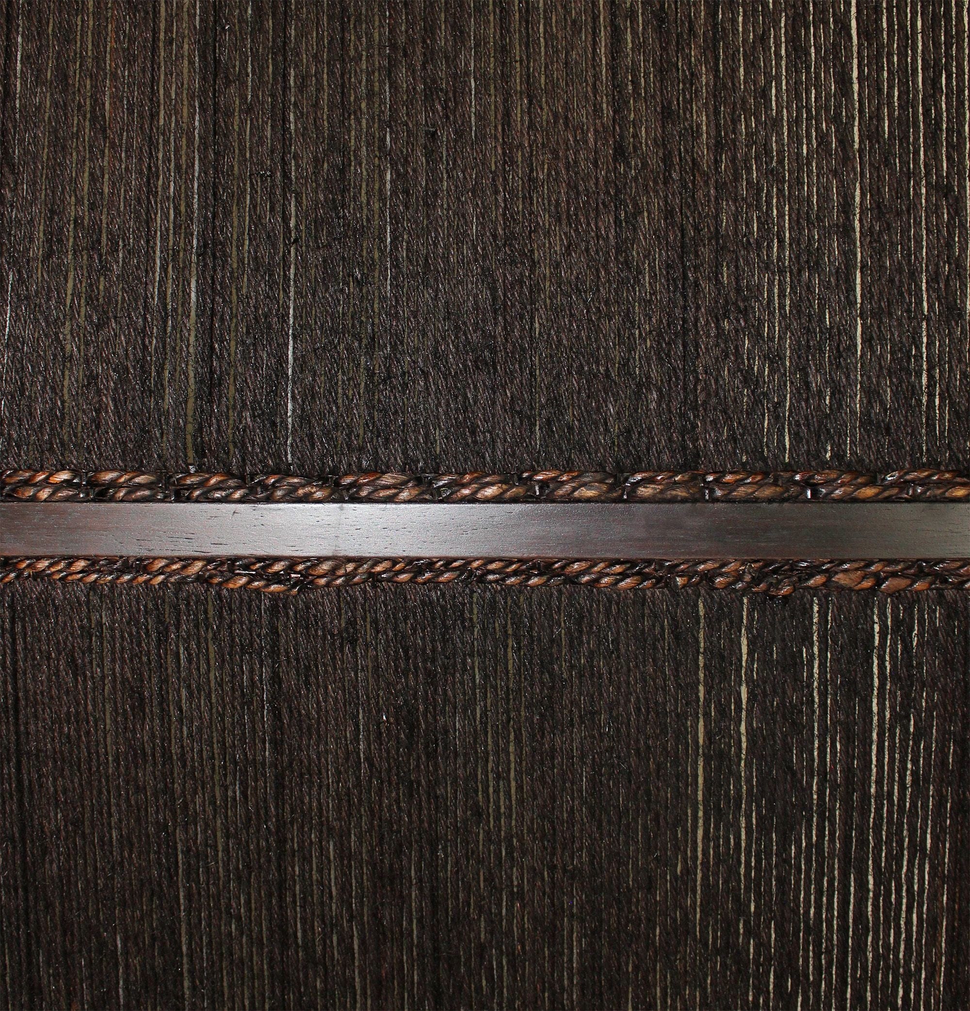 Dark Wood And Water Hyacinth 3 Panel Room Divider Screen - Homeroots