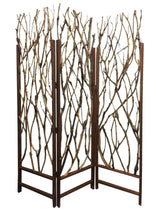 70" Brown Wood Branches Folding Three Panel Screen Room Divider - Homeroots - Flyclothing LLC