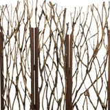70" Brown Wood Branches Folding Three Panel Screen Room Divider - Homeroots - Flyclothing LLC