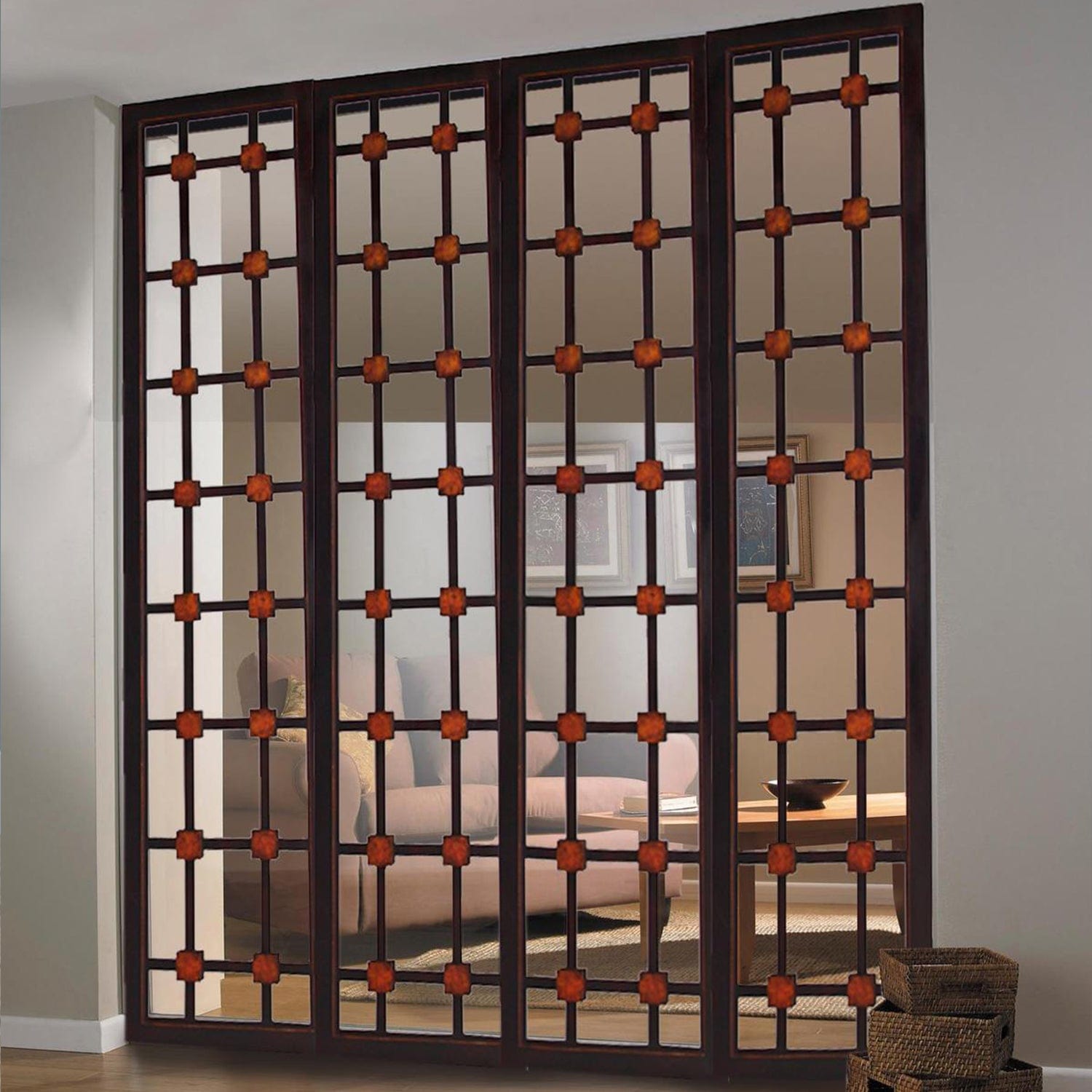 84" X 84" Brown Woood Screen - Homeroots - Flyclothing LLC
