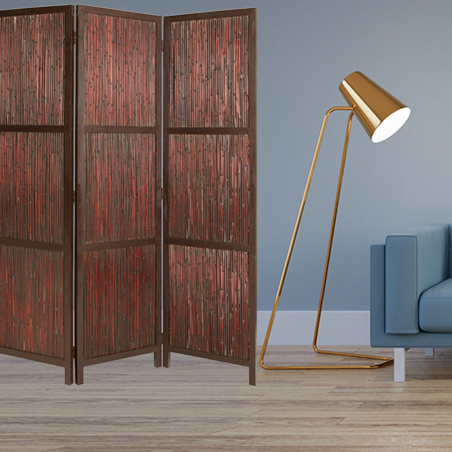 60" X 72" Cherry Wood Screen - Homeroots - Flyclothing LLC